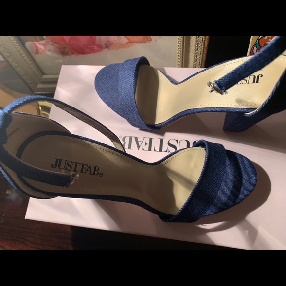 Denim Ankle Strap Heels - Picture 2 of 3